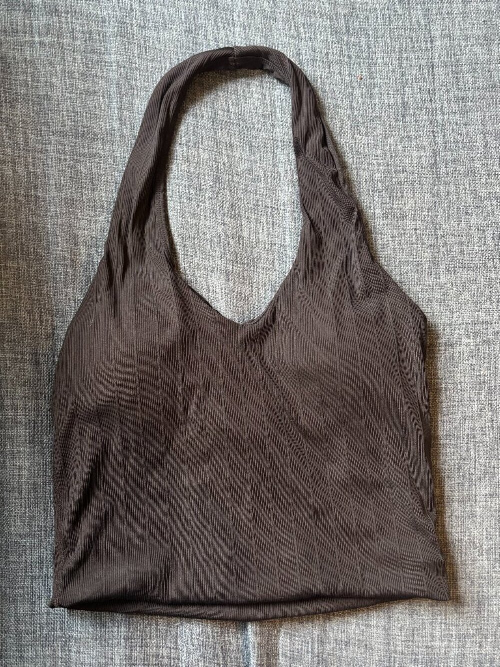 Klassy Network Ribbed Crop Halter Neck Tank